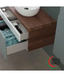 MOBILE BAGNO SOSPESO "AMALFI" VERDE SALVIA, 90X46X40 CM